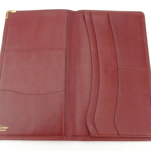 Cartier length wallet mast line Bordeaux leather Authentic used - Picture 5 of 8